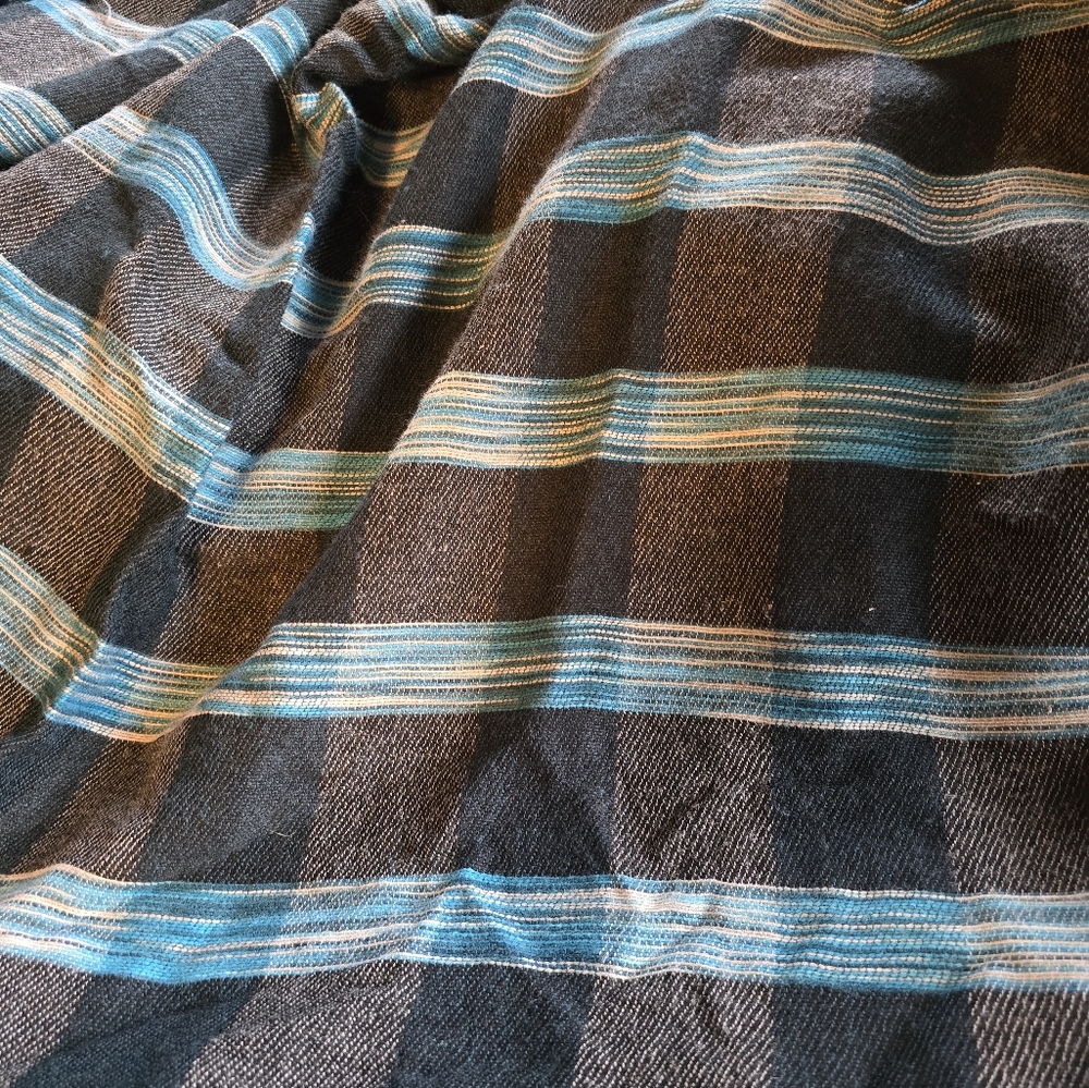 Large Teal Plaid Vince Camuto Scarf